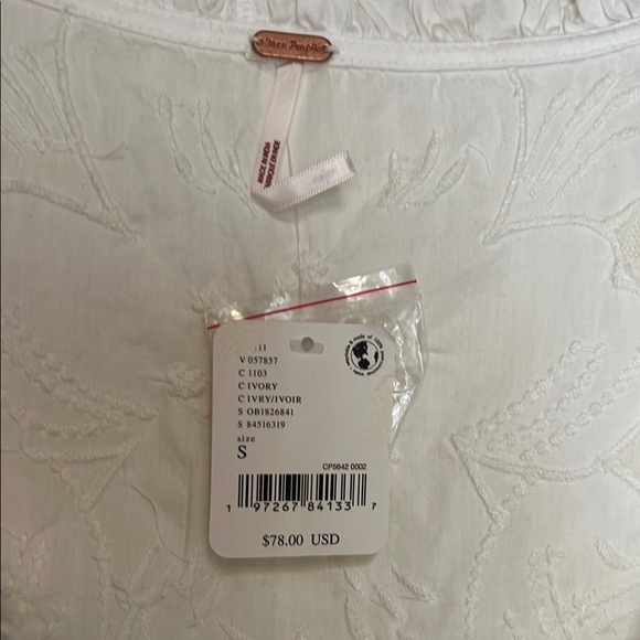 Free People White Floral Ruffle Blouse - Picture 2 of 3